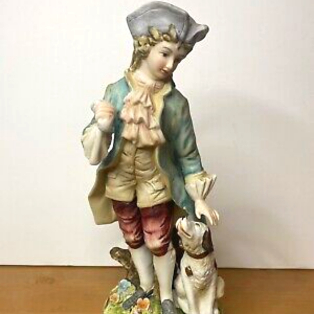 VINTAGE NAPCOWARE CLASSIC GALLERY COLLECTION C-6639 JAPAN COLONIAL MAN WITH DOG